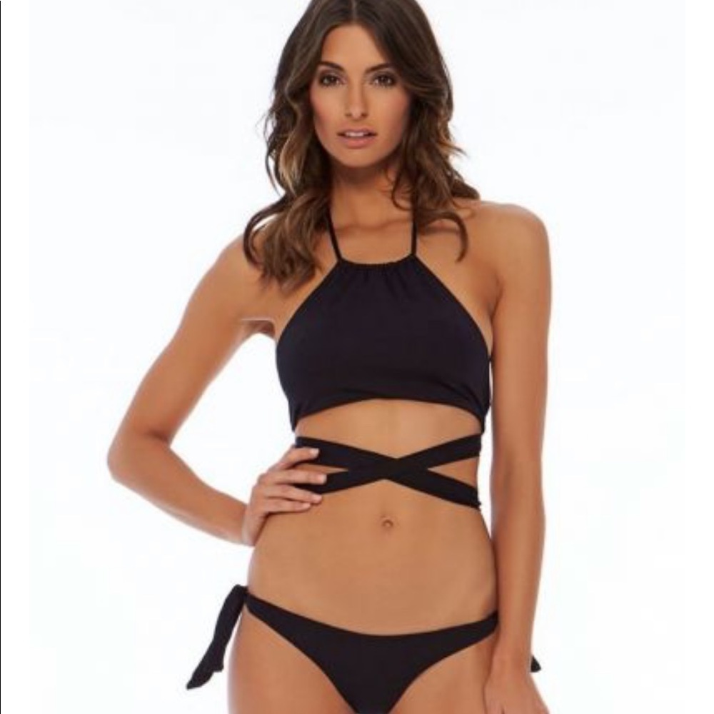 NEW • L*Space • Lizzie Wrap Halter Neck Bikini Top